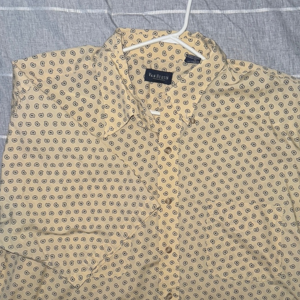 Van Heusen Men's Yellow Patterned Shirt
